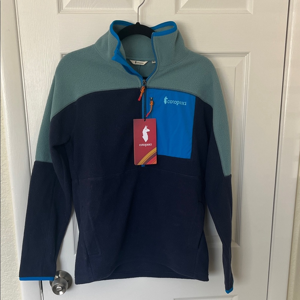 Cotopaxi Abrazo Blue and Gray half-zip Fleece NWT